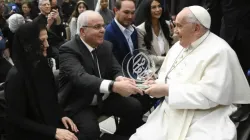 Pope Francis greets pilgrims at his Wednesday general audience in the Paul VI Audience Hall at the Vatican on Feb. 28, 2024. | Credit: Vatican Media