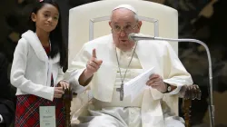 Pope Francis addresses approximately 7,000 children from around the world in the Vatican’s Paul VI Hall on Nov. 6, 2023, at an event sponsored by the Dicastery for Culture and Education dedicated to the theme “Let us learn from boys and girls.” / Credit: Vatican Media