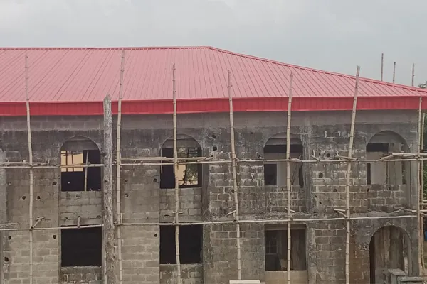 Nigeria Caption: Roof of the newly-constructed St. John Bosco Catholic Church, in Nigeria’s Catholic Diocese of Ondo that has been funded by Salesian Missions. / Salesian Missions