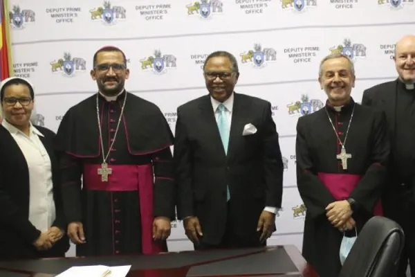 Members of the Southern African Catholic Bishops’ Conference (SACBC) with the Prime Minister of Eswatini. Credit: IMBISA