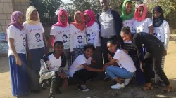 Fr. Abba Petros Abraha with students of the Don Bosco Technical School in Dekemhare, Eritrea/Credit: Salesian Missions