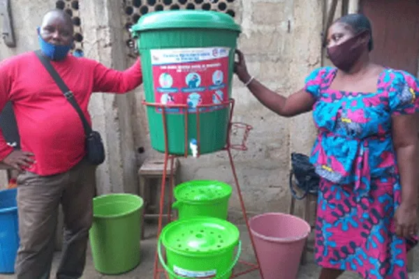 COVID-19 prevention materials offered to families in Togo. / Salesian Missions.