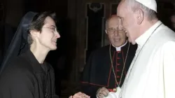 Sr. Raffaella Petrini meets Pope Francis. | Vatican Media.