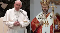 Pope Francis and Major Archbishop Sviatoslav Shevchuk, head of the Ukrainian Greek Catholic Church. Mazur/cbcew.org.uk/ Олег Чупа via Wikimedia (GFDL).