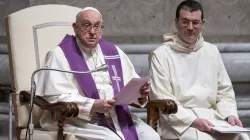 Pope Francis presides at the penitential celebration ahead of the 16th Ordinary General Assembly of the Synod of Bishops at St. Peter’s Basilica, Tuesday, Oct. 1, 2024. / Credit: Daniel Ibáñez/CNA