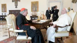 Pope Francis receives Cardinal George Pell in a private audience at the Vatican Oct. 12, 2020. | Vatican Media.