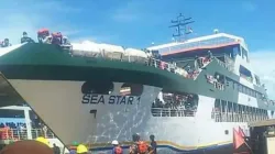 A ship that was used by TotalEnergies, a French company to evacuate their employees from a March attack in Palma, northern Mozambique. Credit: Denis Hurley Peace Institute