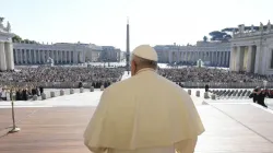 Pope Francis addressed pilgrims and tourists at his first outdoor general audience after the summer on Sept. 6, 2023. | Vatican Media