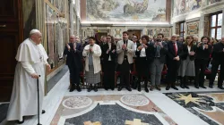 Pope Francis meets with the journalists covering the Vatican on Jan. 22, 2024. / Credit: Vatican Media