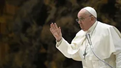 Pope Francis gives a blessing at his general audience on Wednesday, Jan. 17, 2024, in the Paul VI Audience Hall at the Vatican. | Credit: Vatican Media