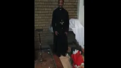 Fr. Patrick Dladla at St. Catherine of Siena Catholic Parish of Johannesburg Archdiocese which was vandalized on 11 June 2022. Credit: Courtesy Photo