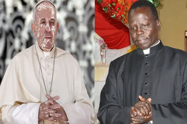 On December 12, 2019, Pope Francis (left) appointed Bishop Stephen Ameyu of Torit Diocese (right) as the new Archbishop of Juba in South Sudan