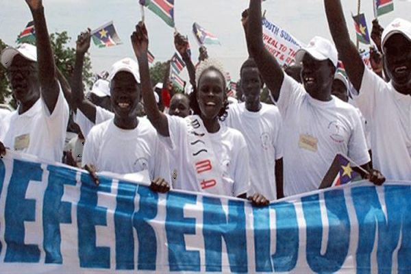 A section of South Sudanese during the 2011 referendum when they overwhelmingly voted to secede from Sudan.