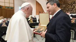 Pope Francis meets members of the Sts. Peter and Paul Association at the Vatican, Jan. 8, 2021. Vatican Media.