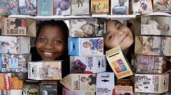 Nelson Ogunsanya (10) and Lía López Blanco (7) pictured at the launch of Trócaire's annual Lenten appeal as the charity marks their 50th Anniversary this year. Credit: Mark Stedman