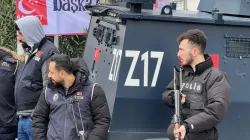 Turkish Police stand guard outside the scene of an armed attack at a Catholic Church in Istanbul, Turkey, on Jan. 28, 2024. Credit: Rudolf Gehrig/EWTN