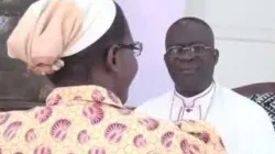 Archbishop Fulgence Muteba Mugalu with Sr. Lucie Mwasenga in Lubumbashi on 10 May 2023. Credit: Lubumbashi Archdiocese