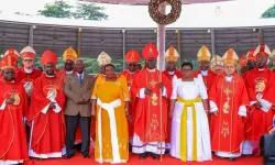 Catholic Bishops in Uganda with government officials at the end of the Eucharistic Celebration marking Martyrs Day 2023. Credit: Uganda Catholic Online