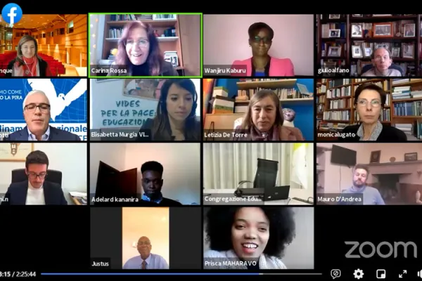 Screencapture of participants during the March 15 webinar organized by Global Compact on Education on Peace and Citizenship