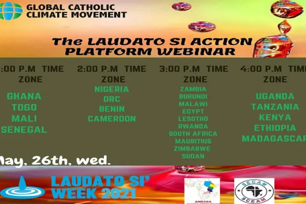 A poster announcing the May 26 webinar on the recently launched Laudato Si’ Action Platform (LSAP). Credit: Global Catholic Climate Movement (GCCM)/Facebook