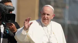 Pope Francis at the International Eucharistic Congress in Budapest, Hungary Sept. 12, 2021. | Daniel Ibanez/CNA