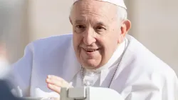 Pope Francis during the weekly general audience at St. Peter's Square in the Vatican, Sept. 7, 2022. Daniel Ibáñez / CNA