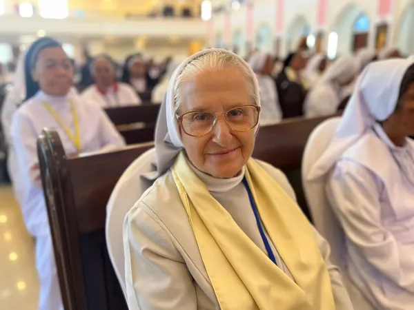 Sister Paola Lacovone attends the meeting of Pope Francis with bishops, priests, deacons, consecrated persons, seminarians and catechists at the Cathedral of the Immaculate Conception in Dili, East Timor, Sept. 10, 2024.