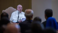 Pope Francis speaks to the academic community at the Pontifical Gregorian University in Rome on Nov. 5, 2024. / Credit: Daniel Ibáñez/CNA